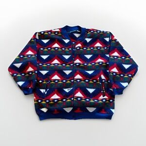 Vintage Winterset Fleece Jacket Mens M Aztec Southwestern Full Zip‎ Western 90s